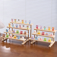 Solid Wood Step Display Stand for Figurines and Jewelry