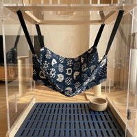 Cat Hammock Cage Hammock, Cat Swing Hanging Cat Bed, Fleece Indoor Resting Place with Adjustable Straps, Warm Pet Cage Accessories for Home