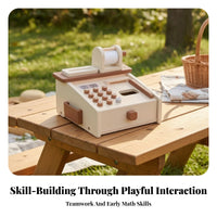 Toy Money Register with Accessories | Compact Countertop Design, Wooden Toy money Register, for Playroom