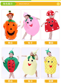 Children's Fruit and Vegetable Costume for Kindergarten Performance and Halloween Pumpkin Stage Outfit