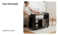2-Tier Rolling Side Table Space-Saving Utility Cart Multi-Purpose for Homeowners