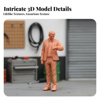 1:64 Scale Repairman Figure High Intricacy 1:64 Miniature Scale Mechanic Figures Unpainted Mechanic Model DIY Painting