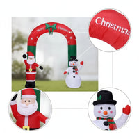 Christmas Inflatable Arch Festive Christmas Arch with Santa and Snowman Large Stable for Yard, Courtyard