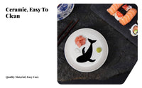 Whale Condiment Bowl Smooth Glazed Raised Rim Dish Glossy Finish