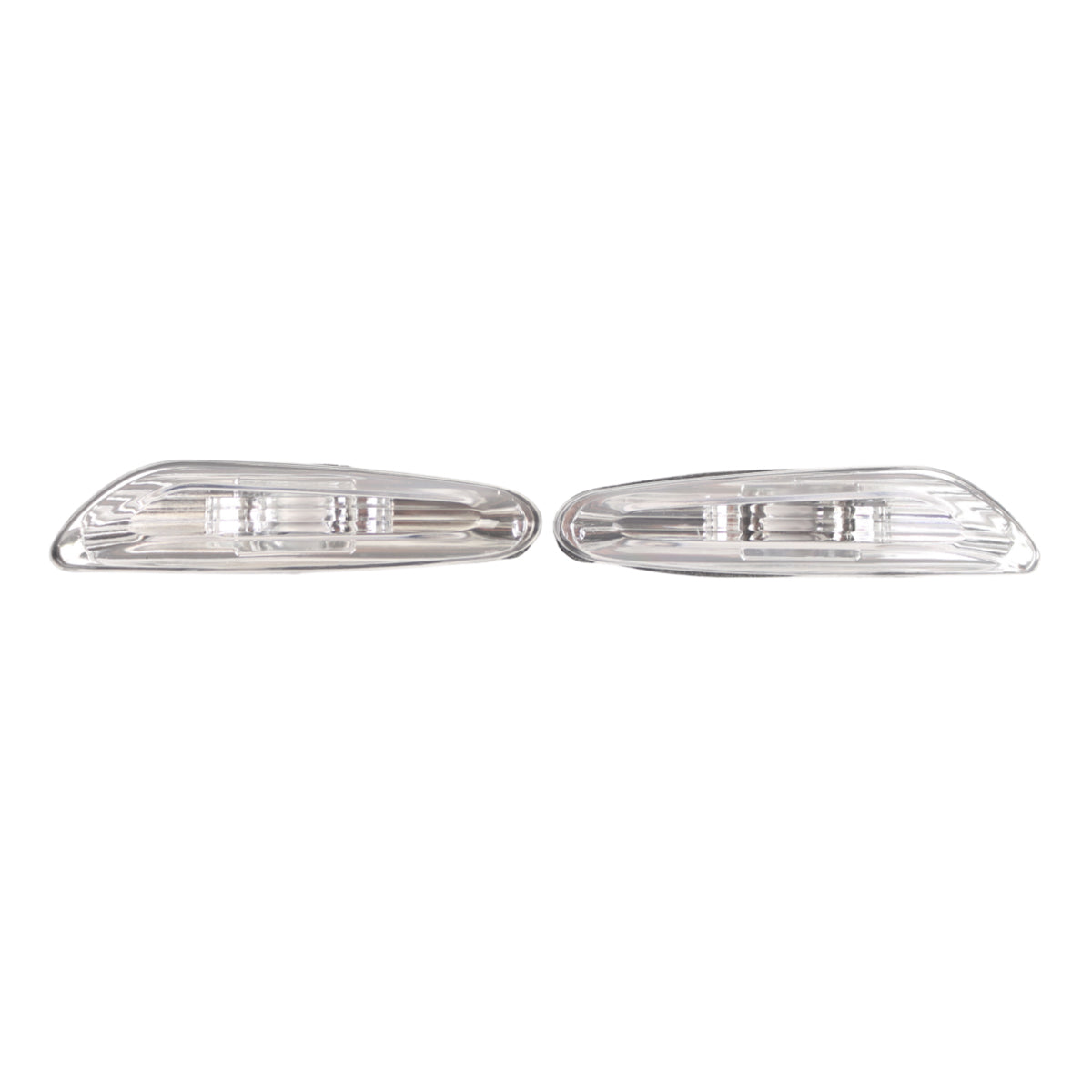 BMW E46 (02-05) Fender Turn Signal Light, White Crystal Pattern, Pair, 63137165915 63137165916