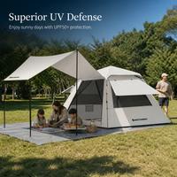 Jiangyu Outdoor Camping Tent with Tarp, Portable Folding 2-in-1 Shelter for Overnight Camping