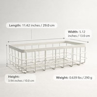 Storage Baskets for Shelves with Iron Wire Metal Frame for Kitchen Wall Hanging and Desktop Organizer, Minimalist Design Style
