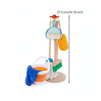 Storage Rack Kids Cleaning Play Set Early Learning Kids Broom Mop Set Plastic Heads Child Playset Colored Parts for Children
