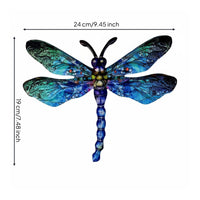 Dragonfly Wall Artwork Simple to Hang Metal Dragonfly Decor Colorful Design for Garden