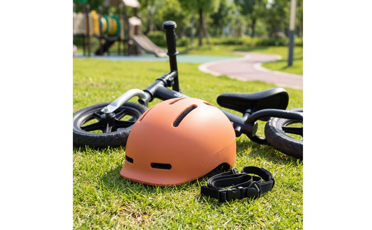 Children's Riding Helmet Ventilated Helmet with Adjustable Chin Strap Vented Guarding Headgear for Kids, Young Children, Balance Bikes, Scooters