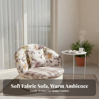 Upholstered Round Armchair Removable and Cleanable Cover Upholstered Contoured Seat Modern Design Comfortable Padding