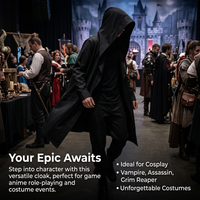 Dark Medieval Grim Reaper Cloak, Game Themed Cosplay Cloak, Cosplay Grim Reaper  #variant:S