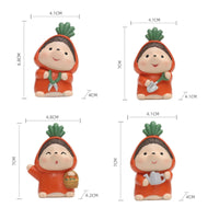 Hedgehog Gardener Figurine Artisanal Look Cartoon Creature Resin Figure