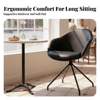 Upholstered Task Chair with Casters Ergonomic spinerest Computer Seat for Bedroom