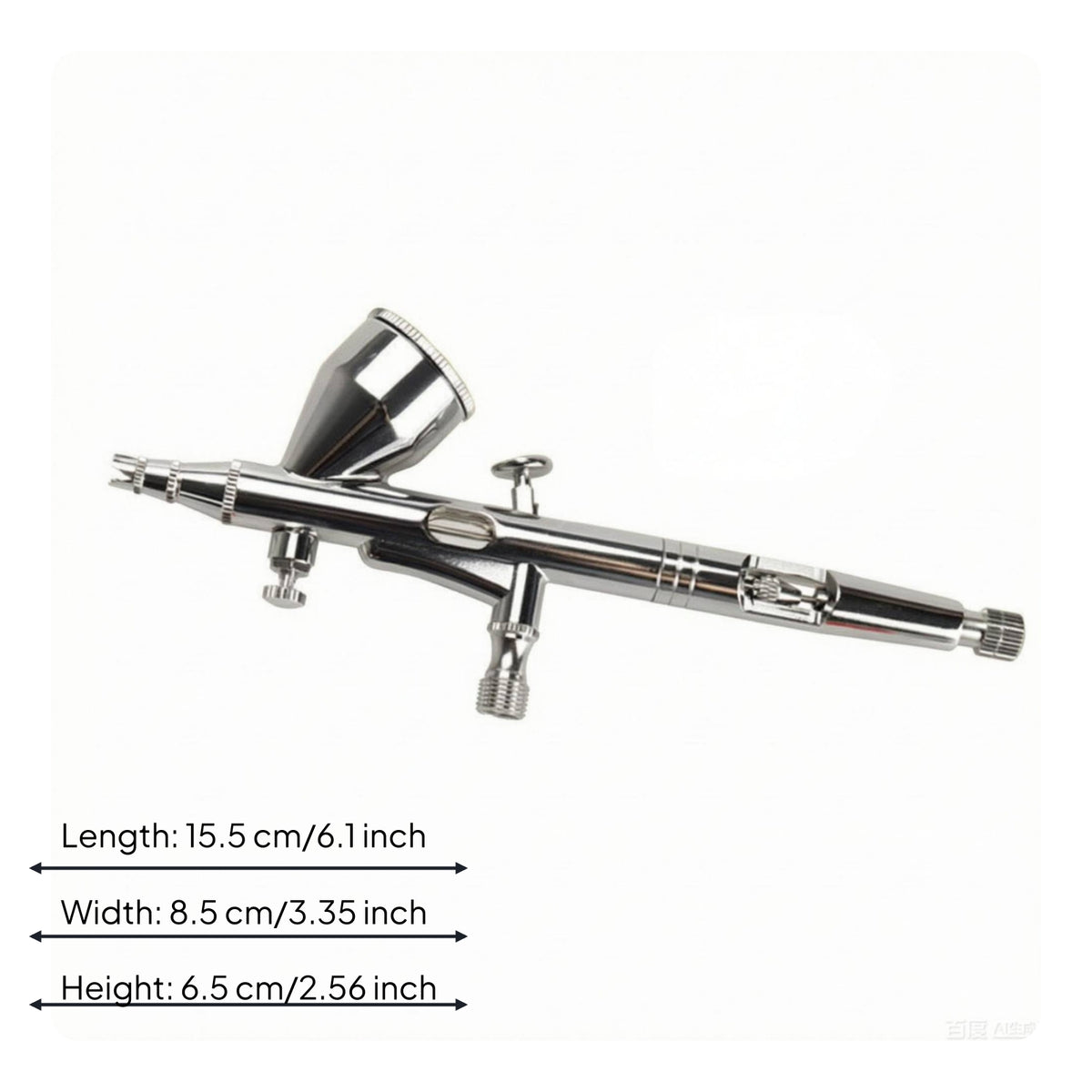 Chrome Finish External-Mix Airbrush Kit Interchangeable Nozzles Two-stageAction Airbrush Presentation Box Paint Needle Set for Model Painting Work, Makeup Application