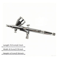 Chrome Finish External-Mix Airbrush Kit Interchangeable Nozzles Two-stageAction Airbrush Presentation Box Paint Needle Set for Model Painting Work, Makeup Application