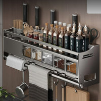 Stainless Steel Kitchen Wall Shelf Multi-Functional Organizer