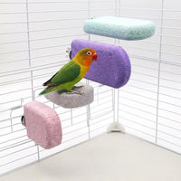 Parrot Perch Volcanic Stone Bird Grinding Stone, Flat Rectangle Bird Cage Perch for Beak and Paw Grinding