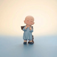 Monk Figurine with Firewood Calm Sculpture Meaningful for Shelf