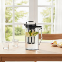 Leak-Proof Cold Brew Pitcher with Filter Slender Cold Brew Pitcher Reusable Iced Tea Maker with Infuser Food-Grade-Clear for Kitchen Counter