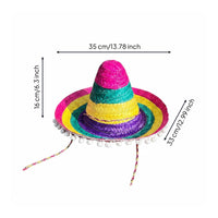 Tassel Sombrero Festive Colorful Sombrero Woven Festival Accessory for Carnival, Performance, Halloween