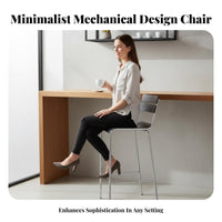 Wooden Bar Stool with rearrest utilitarian design Highspine Stool with Wooden Top Sturdy Frame Non-Slip Feet for Bistro, Kitchen