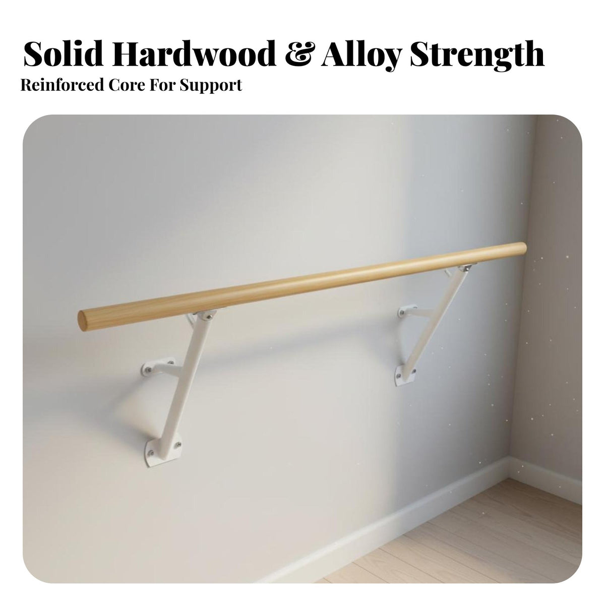 Wall-Mounted Dance Barre Smooth Unblemished Surface Wall Mounted Dance Bar Stable Home Studio Dance Practice Bar for Beginners, Practice Room