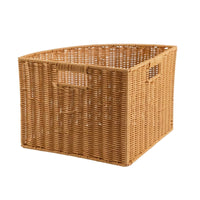 Corner Storage Basket Rattan-Style Triangular Container Easy Clean for Bedroom