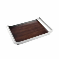 Decorative Tray with Handles Wood and Metal Tray Smooth for Vanity
