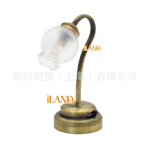 1:12 Scale DIY Dollhouse Mini LED Tulip Flower Table Lamp