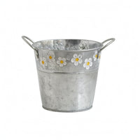 Galvanized Planter Bucket Decorative Plant Container Tabletop