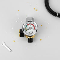 Labor-Saving Knob Spray Pressure Regulator High-Precision 1/4 Inch thread/4 Airflow Control Valve Anti-Slip Design Air Regulator with Gauge for Painters, Mechanics, DIYers, Auto Body Shop, Workshop, Garage