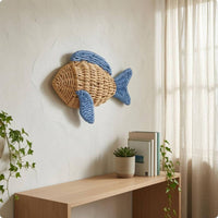 Woven Fish Wall Decor Open Weave Woven Sea Creature Decor Natural Look
