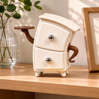 Desktop Storage Box 2 Drawers Desktop Drawer Box White Small Desk Organizer with Drawer