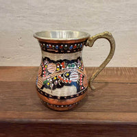 土耳其进口珐琅铜酸奶杯260ml手工制作水杯冷水杯牛奶杯不可加热
