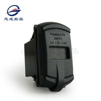 厂家批发船用改装充电器插座带电压显示12/24V双USB车载充电器