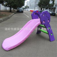 Kids Indoor Outdoor Plastic Slide with Base, Small Foldable Wavy Slide for Home Play