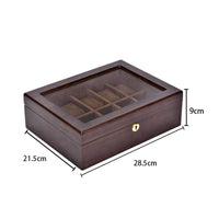 Wooden Watch Box Lacquered Finish Lockable Watch Box Velvet Velvet-Lined