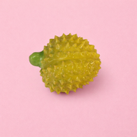 Home Decoration Hand Painted Ceramic Durian Figurine for Kitchen Ornaments, Realistic Tea Pet for Lovers, Heat Resistant Desk Decor