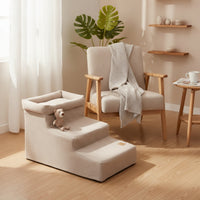 Pet Stairs with Storage Removable Dog Stairs with Storage Comfortable Dog Steps for Sofa