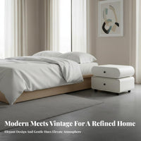 Drawer Nightstand Modern Aesthetic Rotating 2-Drawer End Table for Bedroom