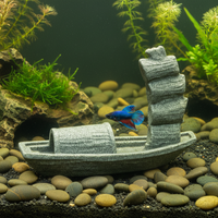 Miniature Simulation Boat for Aquarium and Garden Landscape Decoration