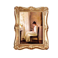 Photo Frame with Stand Gold Tabletop Photo Frame Carved for Mantel