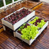 Self-Watering Rectangular Plastic Planter Box for Indoor Vegetable Gardening