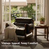Single-Seater Armchair Light Luxury Aesthetic Upholstered Armchair with Wood Legs Comfortable supportrest Thickly Padded padding