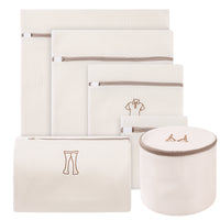 Embroidered Sandwich Mesh Laundry Bag for Delicates, Double-Layer Washing Machine Protector