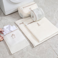 Embroidered Sandwich Mesh Laundry Bag for Delicates, Double-Layer Washing Machine Protector