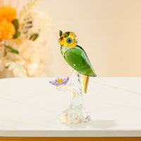 Crystal Owl Figurine for Living Room and Office Decor