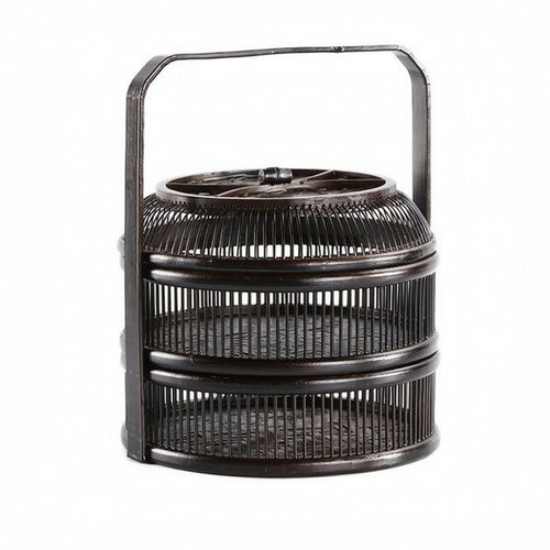 Bamboo Basket with Lid Handwoven Bamboo Basket with Handle Handmade Storage Container Box for Kitchen