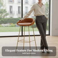 Upholstered High Stool Minimalist Design Bar Chair With Backrest for Dining Room